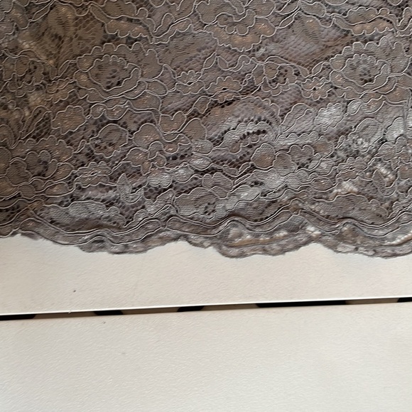 Gallery size large gray / taupe lace lined short sleeve  tee - Picture 10 of 14